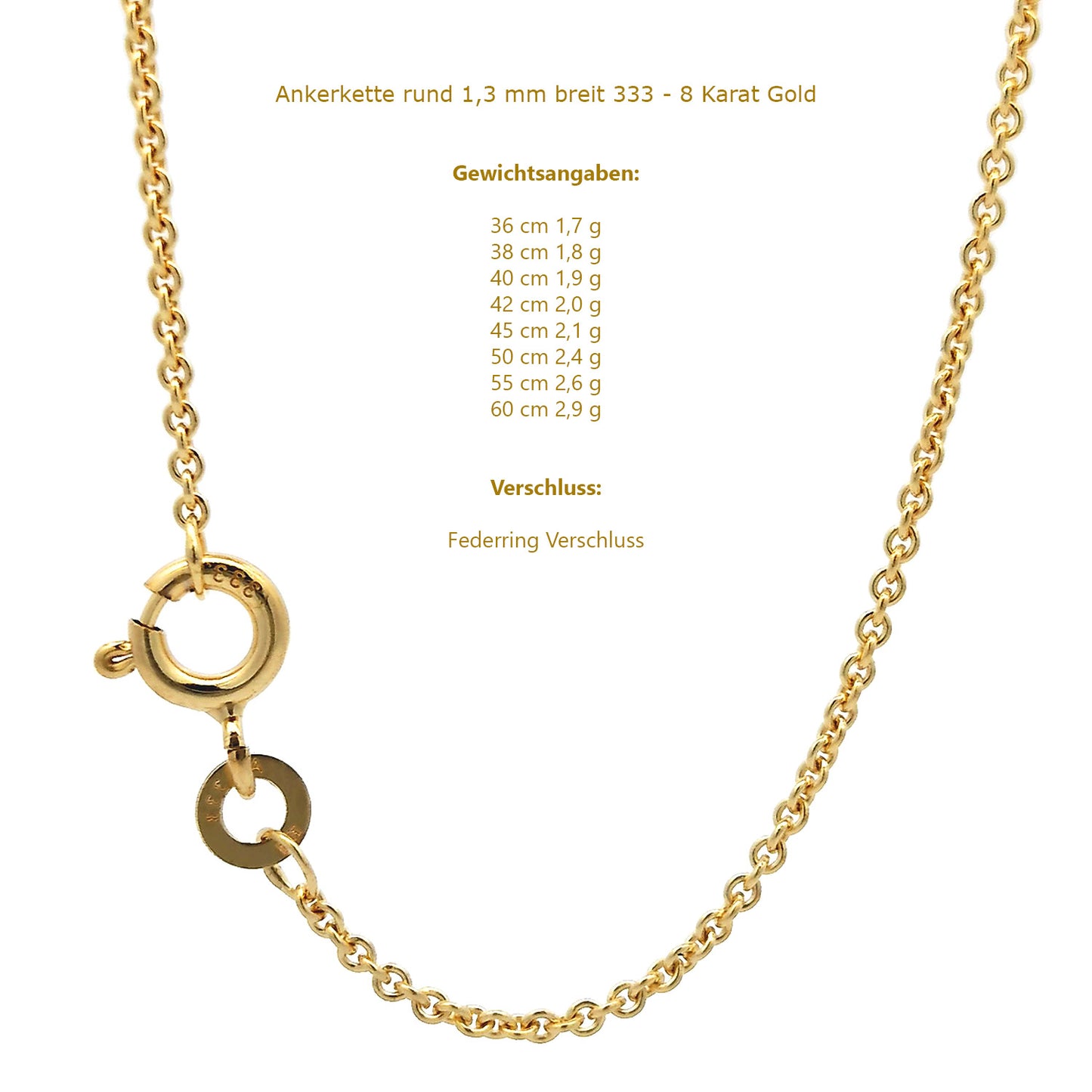 Edle feine dünne filigrane Goldkette Halskette  echt 333 -8 Karat Gold