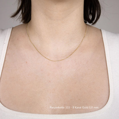 Edle feine dünne filigrane Goldkette Halskette  echt 333 -8 Karat Gold