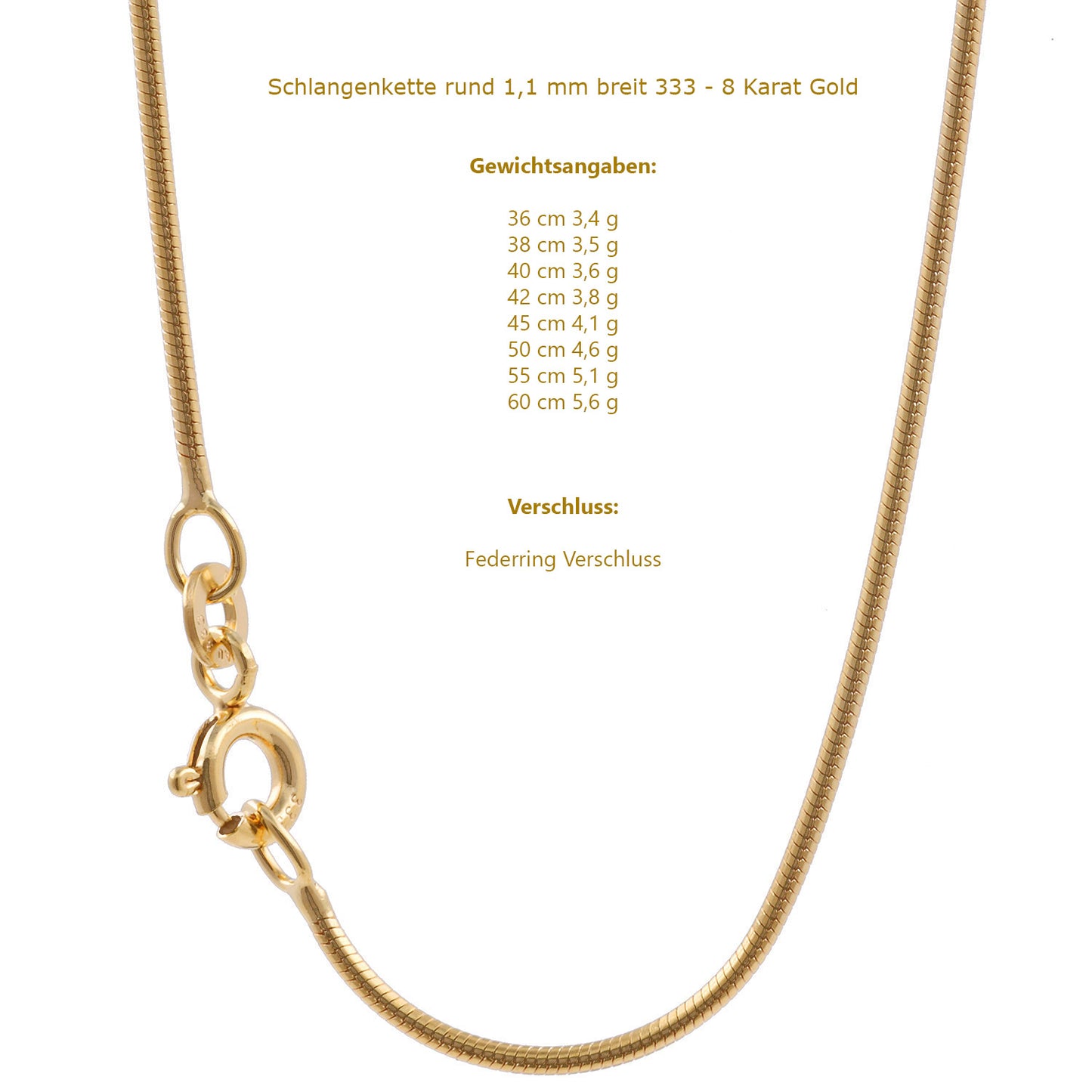 Edle feine dünne filigrane Goldkette Halskette  echt 333 -8 Karat Gold