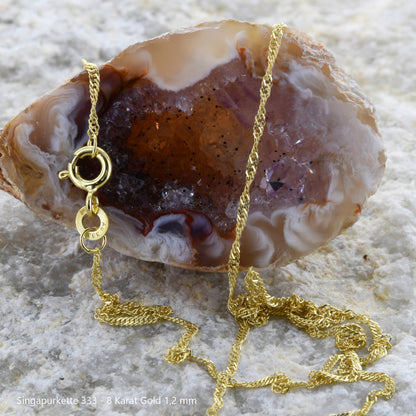 Edle feine dünne filigrane Goldkette Halskette  echt 333 -8 Karat Gold
