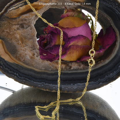 Edle feine dünne filigrane Goldkette Halskette  echt 333 -8 Karat Gold