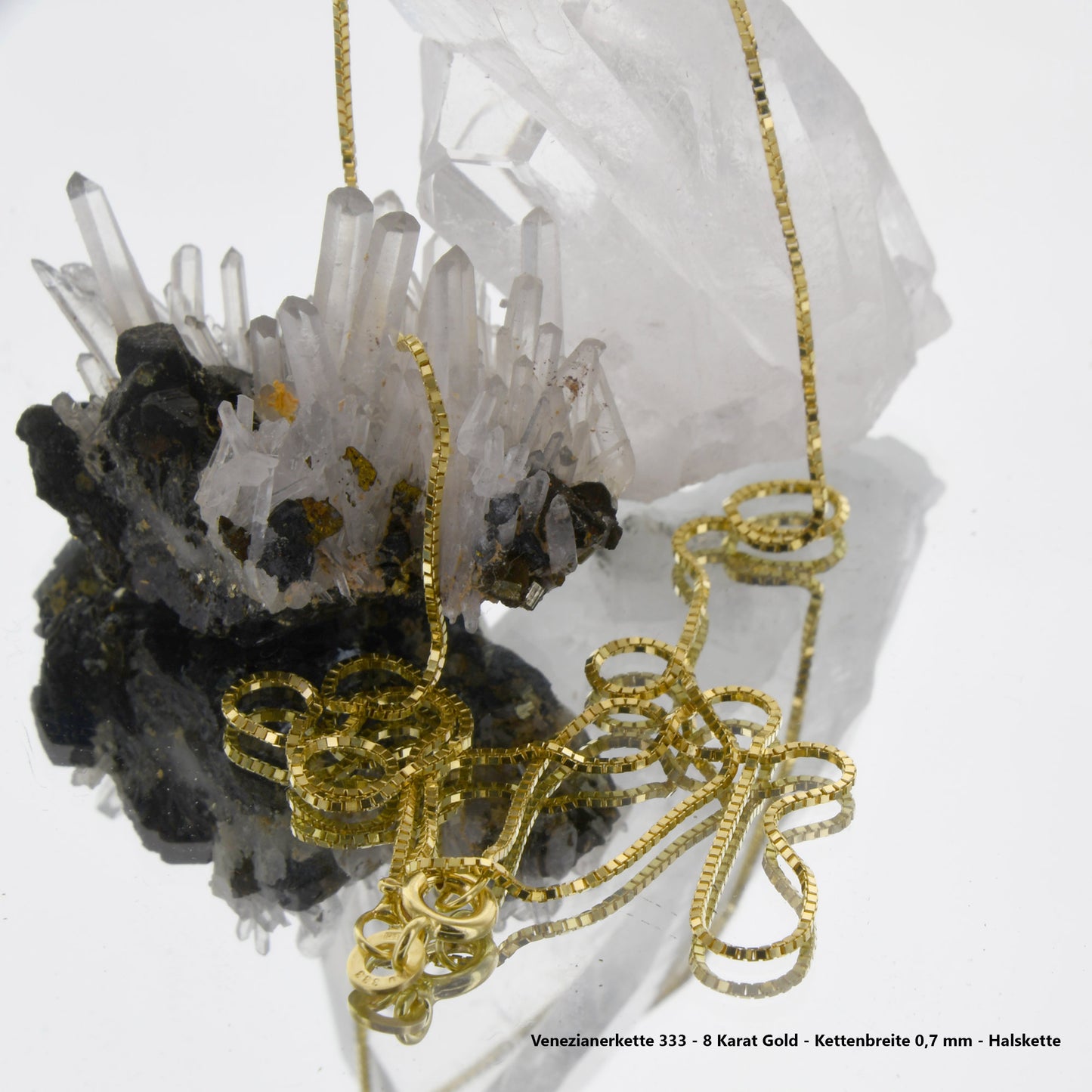 Edle feine dünne filigrane Goldkette Halskette  echt 333 -8 Karat Gold