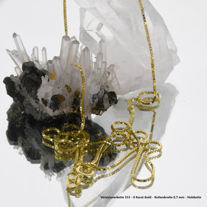 Edle feine dünne filigrane Goldkette Halskette  echt 333 -8 Karat Gold