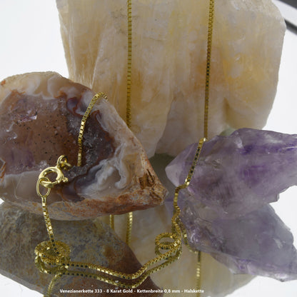 Edle feine dünne filigrane Goldkette Halskette  echt 333 -8 Karat Gold