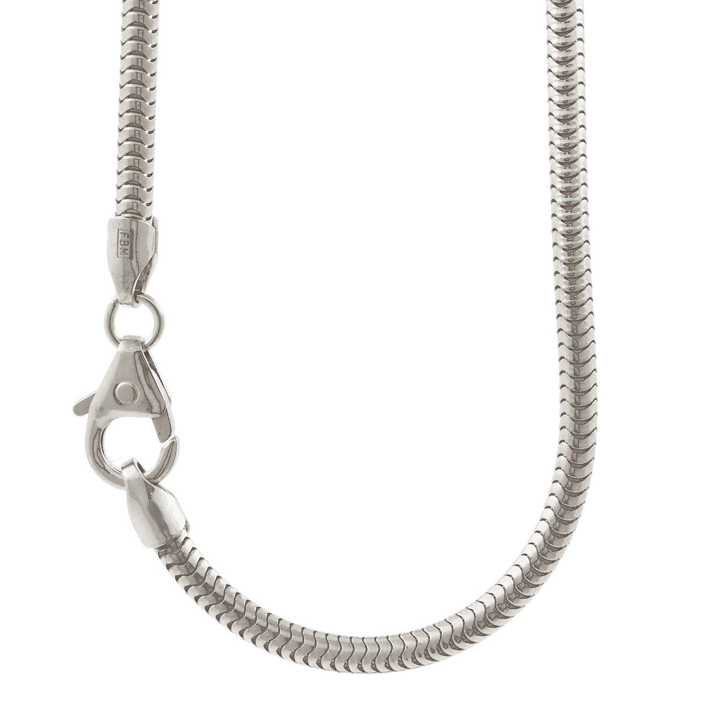 Silberkette Echt 925 Sterlingsilber Schlangenkette rund Silber Halskette - Damenkette Made in Germany