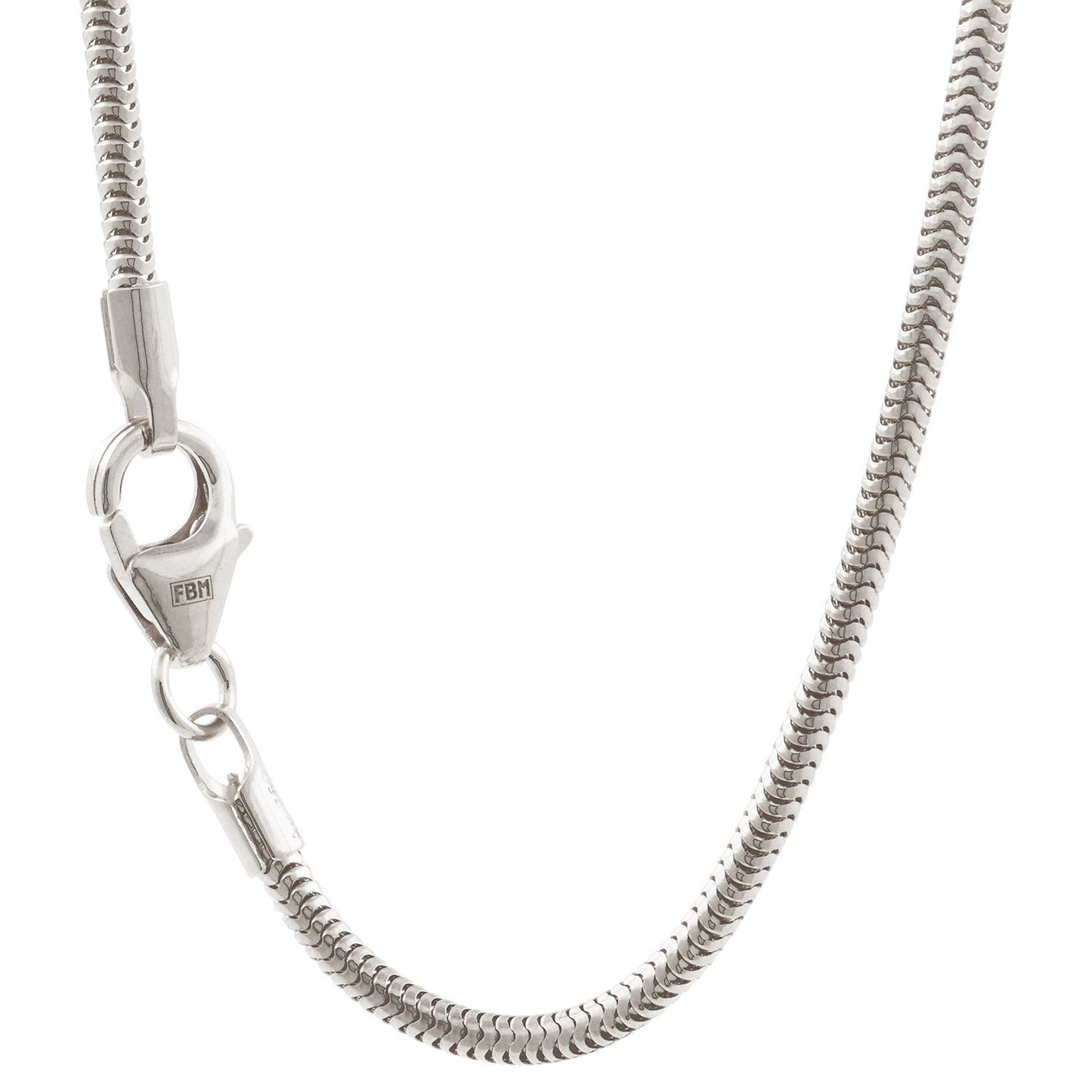 Silberkette Echt 925 Sterlingsilber Schlangenkette rund Silber Halskette - Damenkette Made in Germany