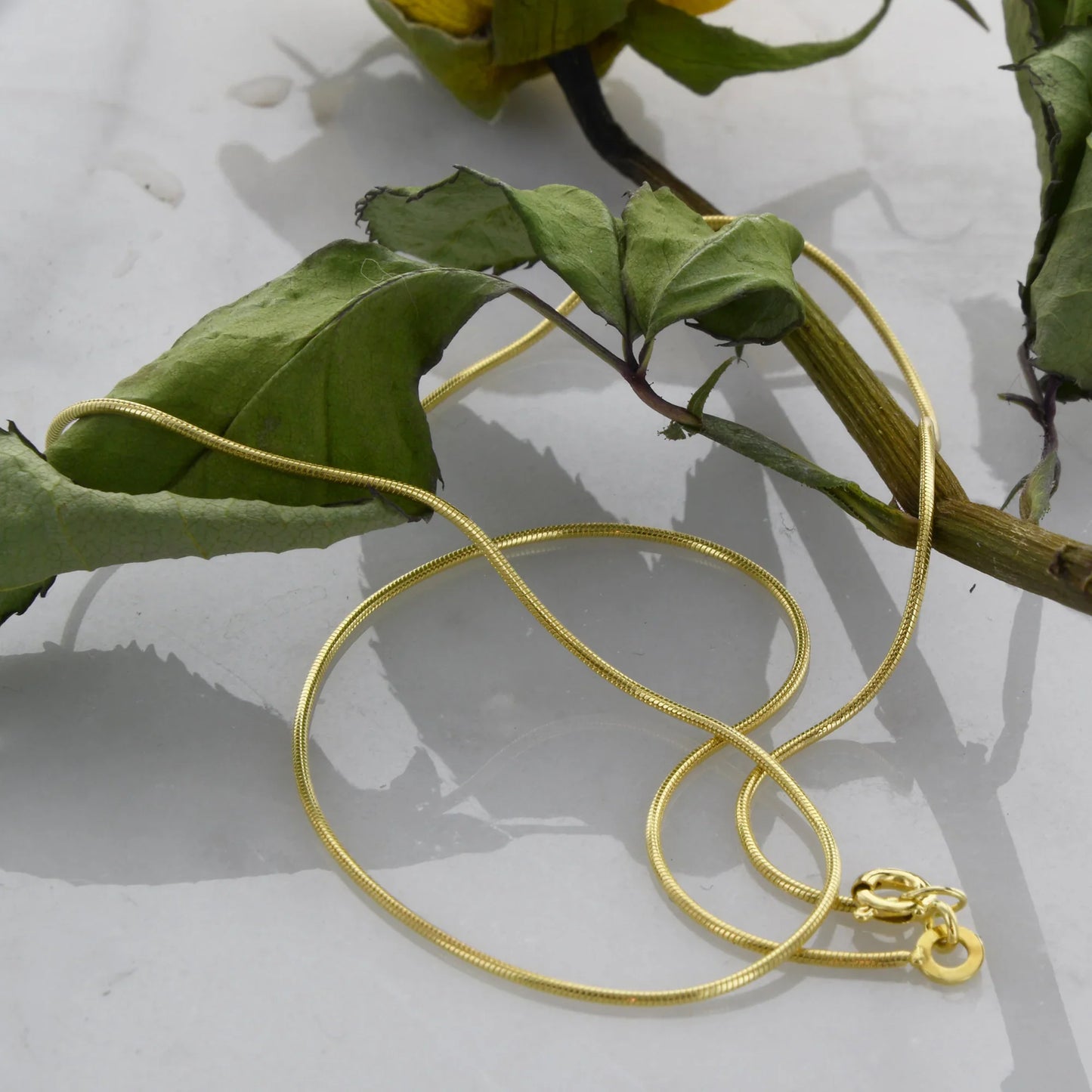Edle Massive Goldkette Schlangenkette rund Halskette 333- 8 Karat Gold