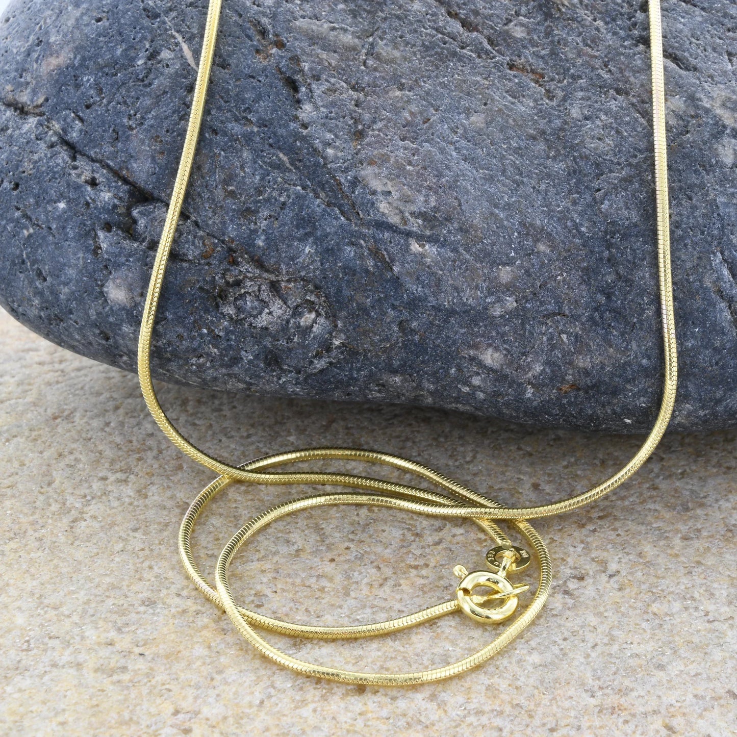 Edle Massive Goldkette Schlangenkette rund Halskette 333- 8 Karat Gold
