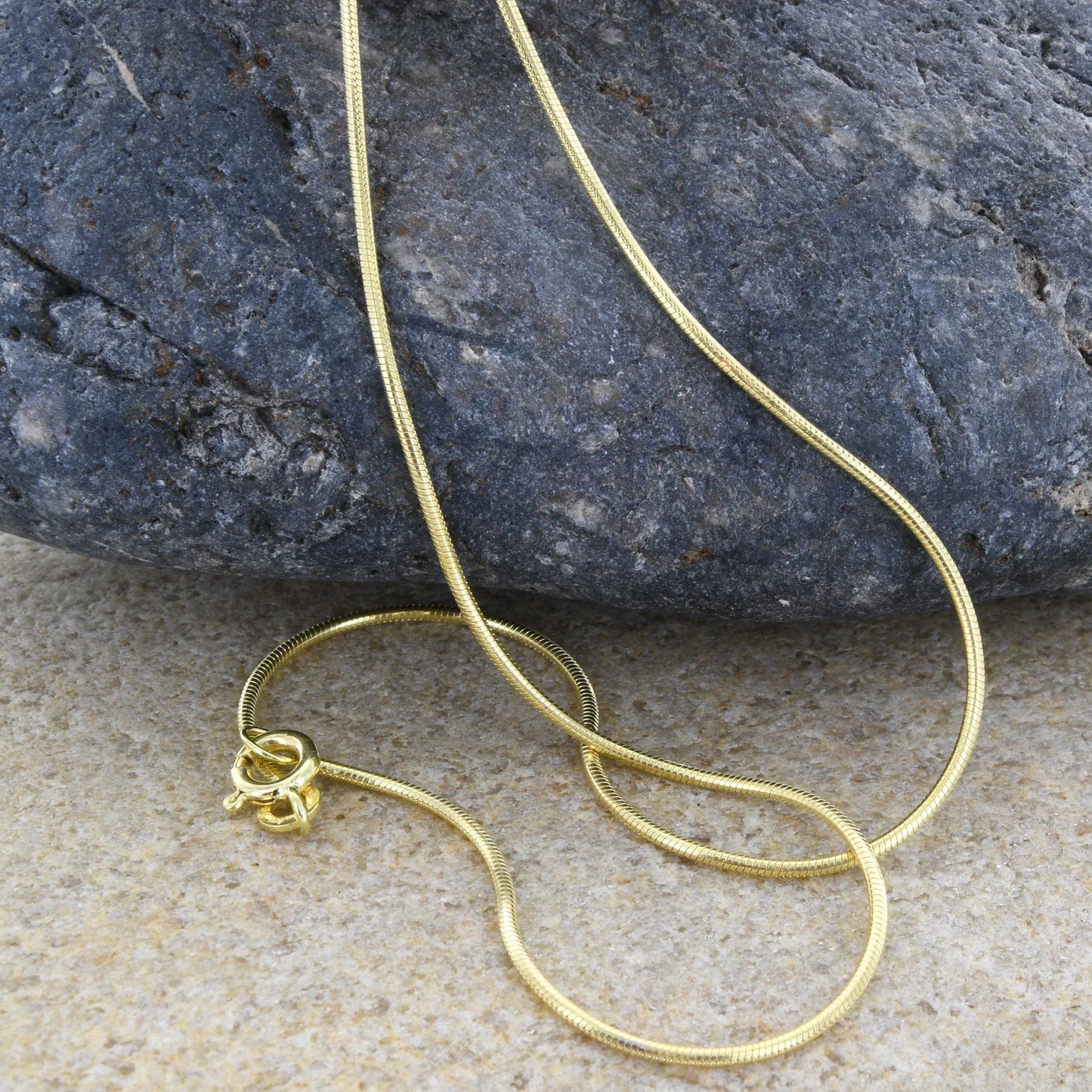 Edle Massive Goldkette Schlangenkette rund Halskette 333- 8 Karat Gold