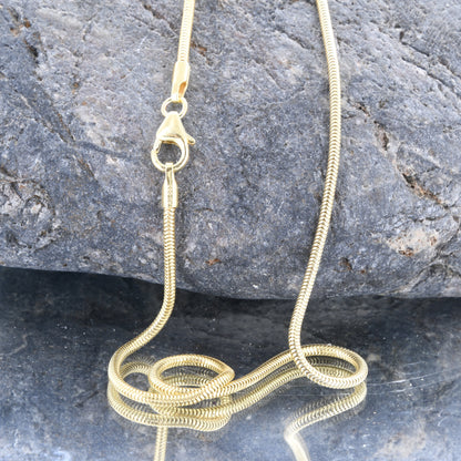 Edle Massive Goldkette Schlangenkette rund Halskette 585-14 Karat Gold