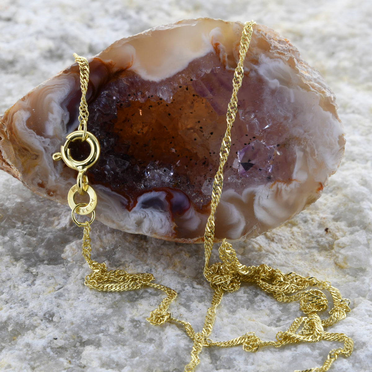 Edle feine Goldkette Singapurkette Halskette massiv 333 - 8 Karat Gold