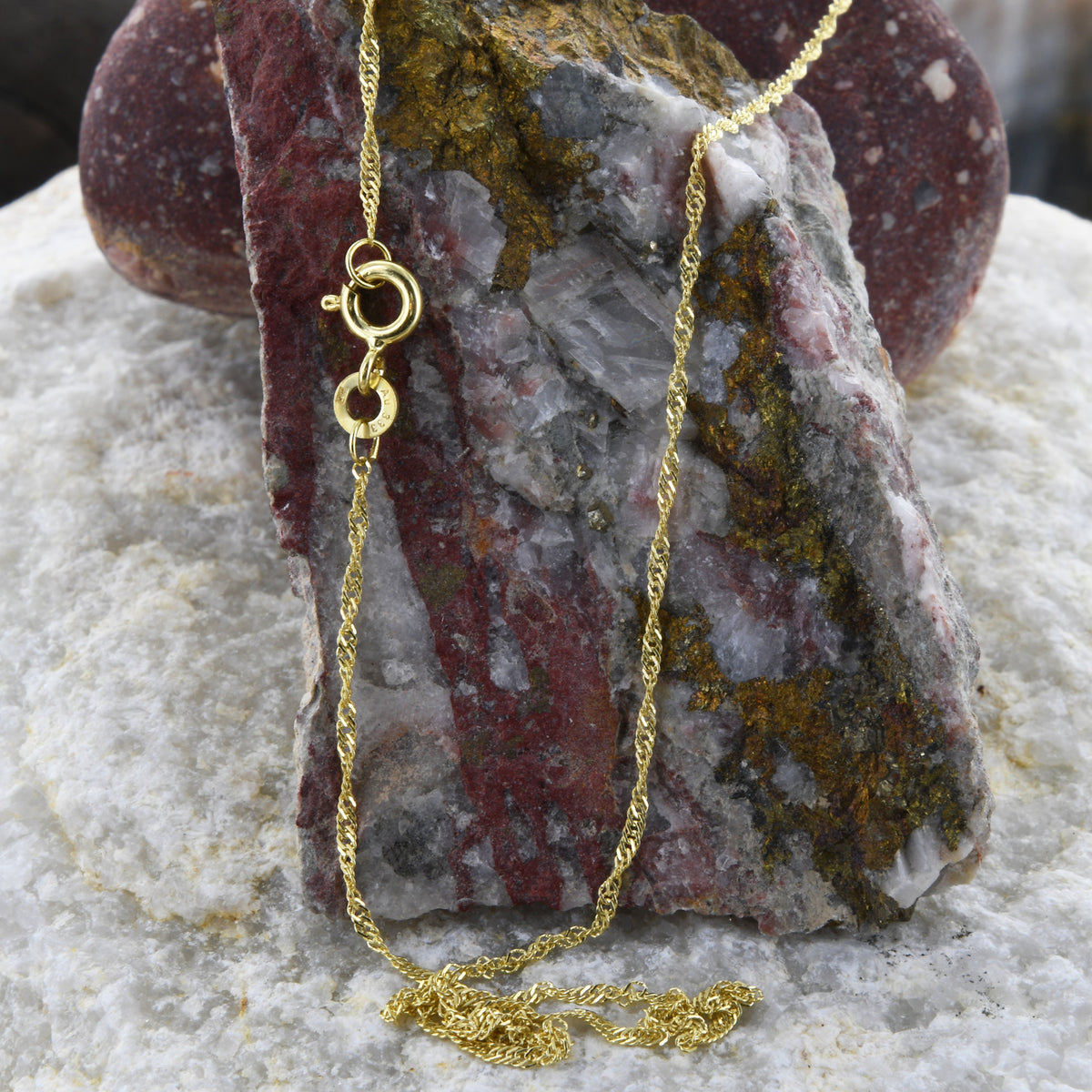 Edle feine Goldkette Singapurkette Halskette massiv 333 - 8 Karat Gold