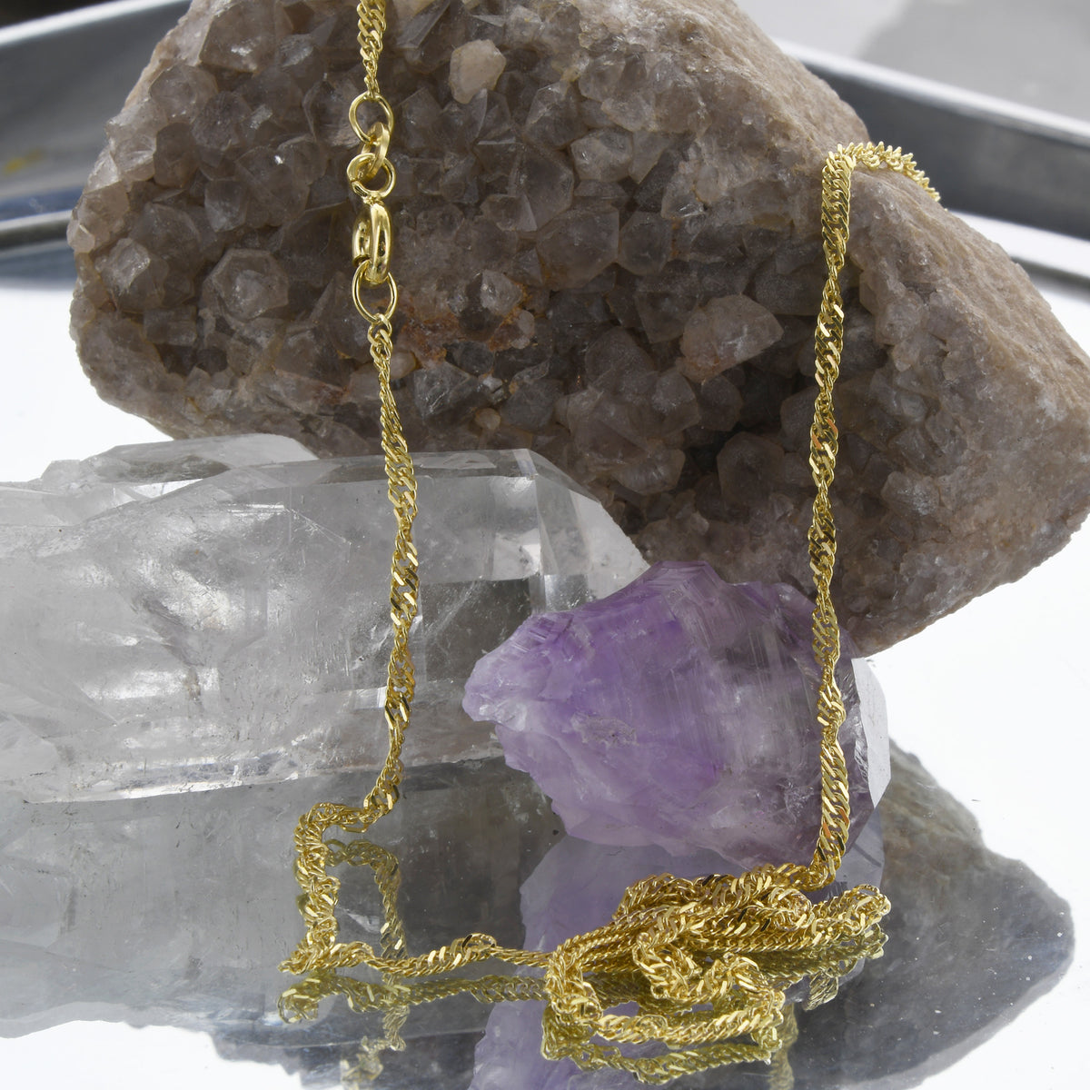 Edle feine Goldkette Singapurkette Halskette massiv 333 - 8 Karat Gold