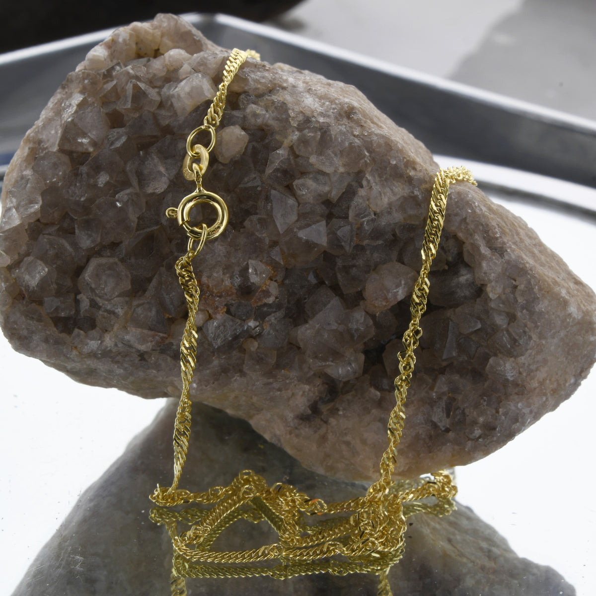 Edle feine Goldkette Singapurkette Halskette massiv 333 - 8 Karat Gold