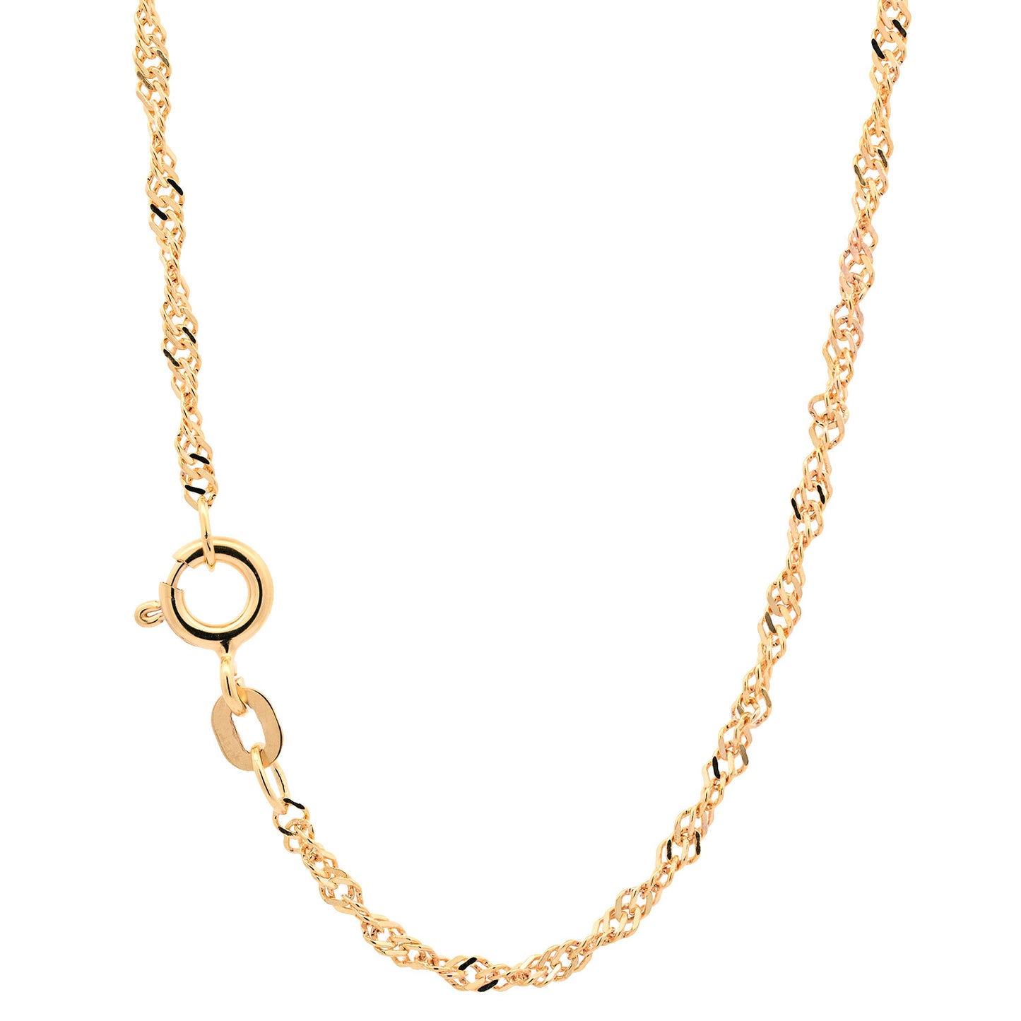 Edle Goldkette Singapurkette Halskette echt massiv 585-14 Karat Gold