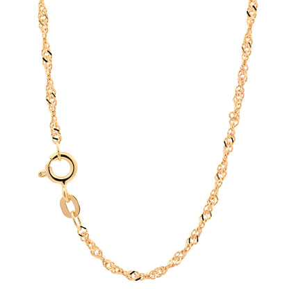 Edle Goldkette Singapurkette Halskette echt massiv 585-14 Karat Gold