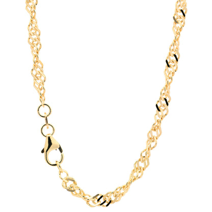 Edle Goldkette Singapurkette Halskette echt massiv 585-14 Karat Gold