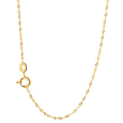 Edle Goldkette Singapurkette Halskette echt massiv 585-14 Karat Gold