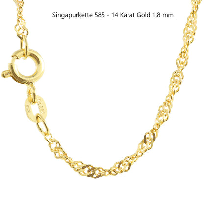Singapurkette Halskette  585 - 14 Karat Gold Auswahl