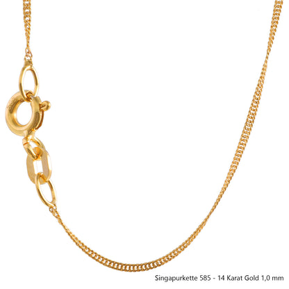 Singapurkette Halskette  585 - 14 Karat Gold Auswahl