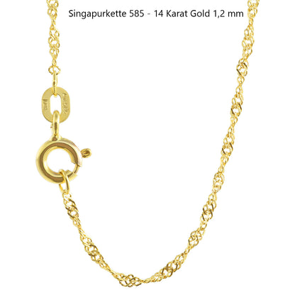Singapurkette Halskette  585 - 14 Karat Gold Auswahl