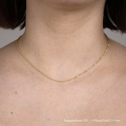 Singapurkette Halskette  585 - 14 Karat Gold Auswahl