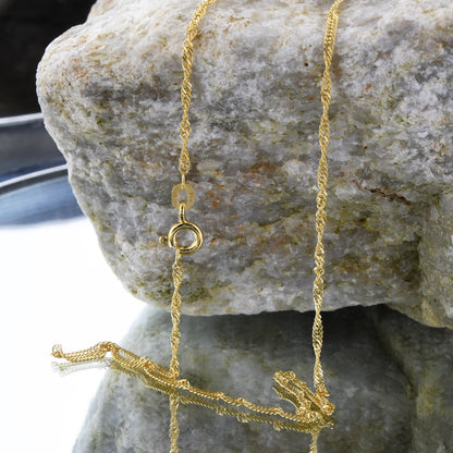 Edle Goldkette Singapurkette Halskette echt massiv 585-14 Karat Gold