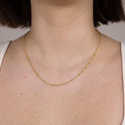 Goldkette Singapurkette Halskette Breite 1,7 mm echt 585-14 Karat Gold