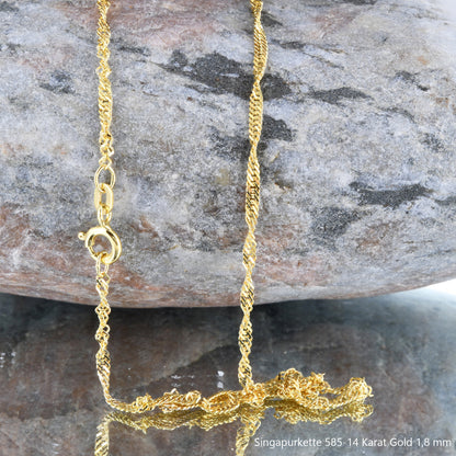 Singapurkette Halskette  585 - 14 Karat Gold Auswahl
