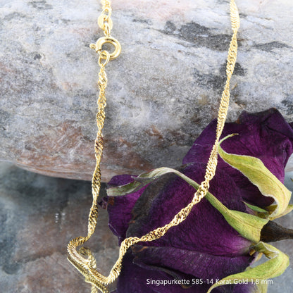 Singapurkette Halskette  585 - 14 Karat Gold Auswahl