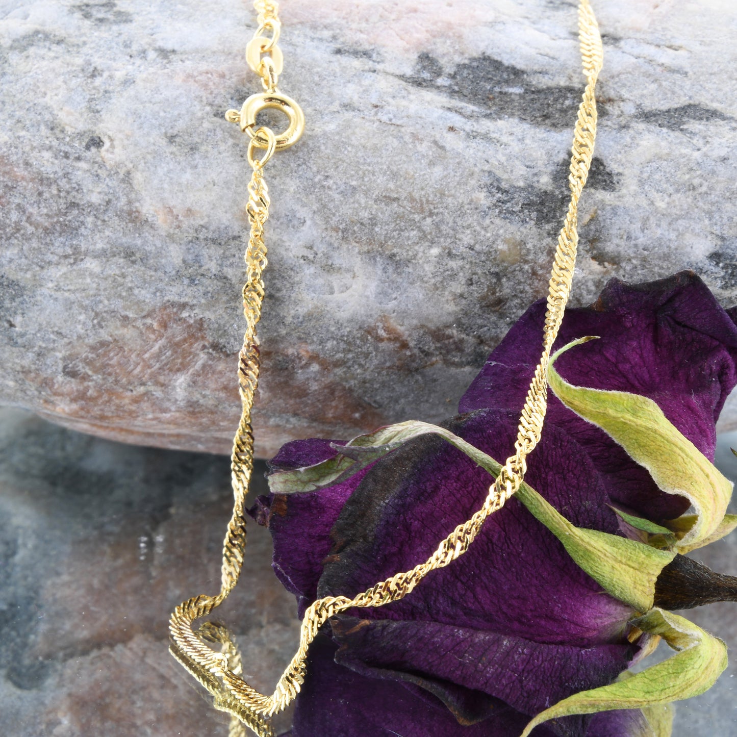 Goldkette Singapurkette Halskette Breite 1,7 mm echt 585-14 Karat Gold