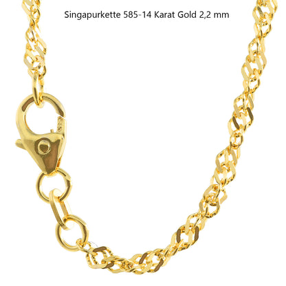 Singapurkette Halskette  585 - 14 Karat Gold Auswahl