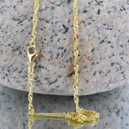 Goldkette Singapurkette Halskette Breite 1,7 mm echt 585-14 Karat Gold