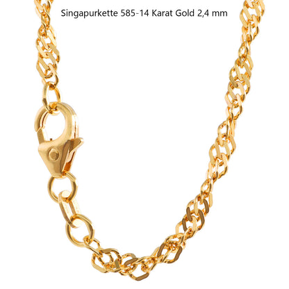 Singapurkette Halskette  585 - 14 Karat Gold Auswahl