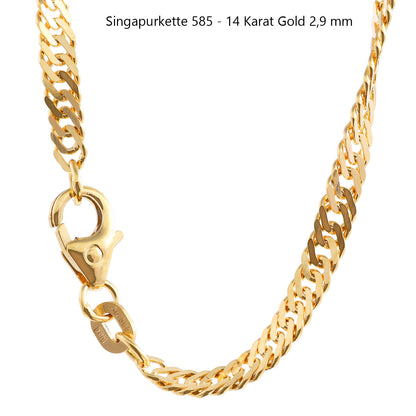 Singapurkette Halskette  585 - 14 Karat Gold Auswahl