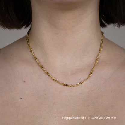 Singapurkette Halskette  585 - 14 Karat Gold Auswahl