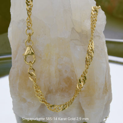Singapurkette Halskette  585 - 14 Karat Gold Auswahl