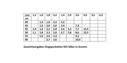 Silberkette Echt 925 Sterlingsilber Singapurkette Silber Halskette - Damenkette Made in Germany