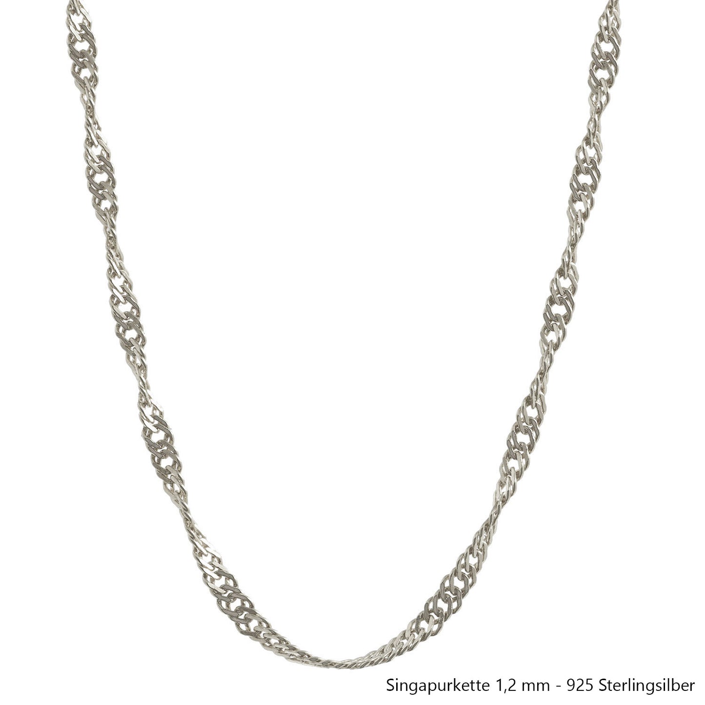 Silberkette Echt 925 Sterlingsilber Singapurkette Silber Halskette - Damenkette Made in Germany