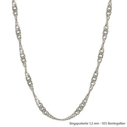 Silberkette Echt 925 Sterlingsilber Singapurkette Silber Halskette - Damenkette Made in Germany