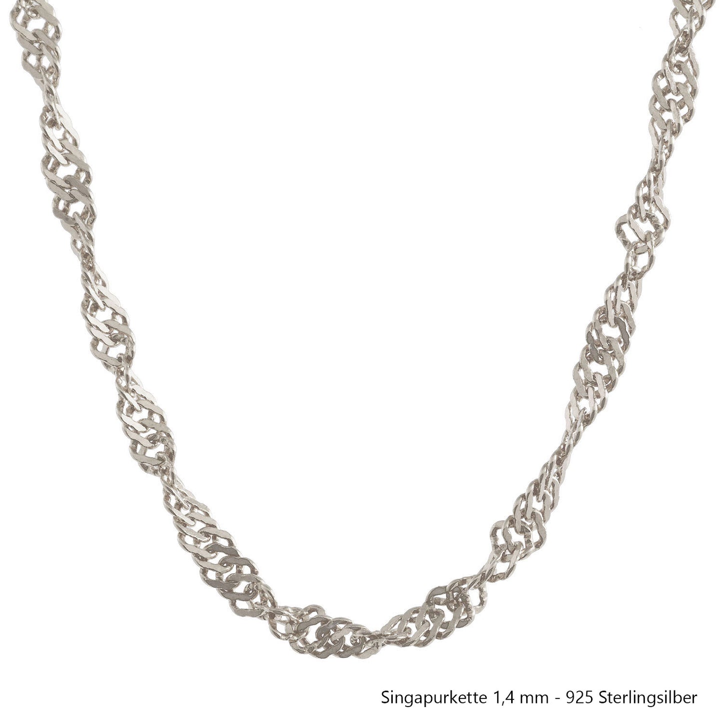 Silberkette Echt 925 Sterlingsilber Singapurkette Silber Halskette - Damenkette Made in Germany