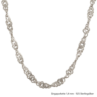 Silberkette Echt 925 Sterlingsilber Singapurkette Silber Halskette - Damenkette Made in Germany