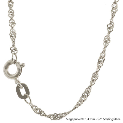 Silberkette Echt 925 Sterlingsilber Singapurkette Silber Halskette - Damenkette Made in Germany