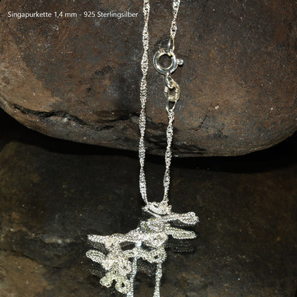 Silberkette Echt 925 Sterlingsilber Singapurkette Silber Halskette - Damenkette Made in Germany