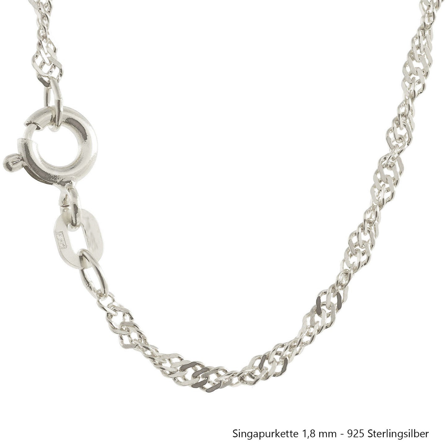 Silberkette Echt 925 Sterlingsilber Singapurkette Silber Halskette - Damenkette Made in Germany
