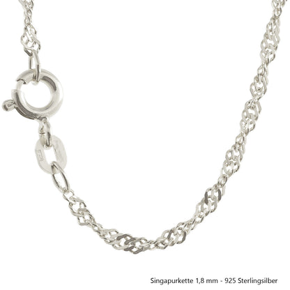 Silberkette Echt 925 Sterlingsilber Singapurkette Silber Halskette - Damenkette Made in Germany