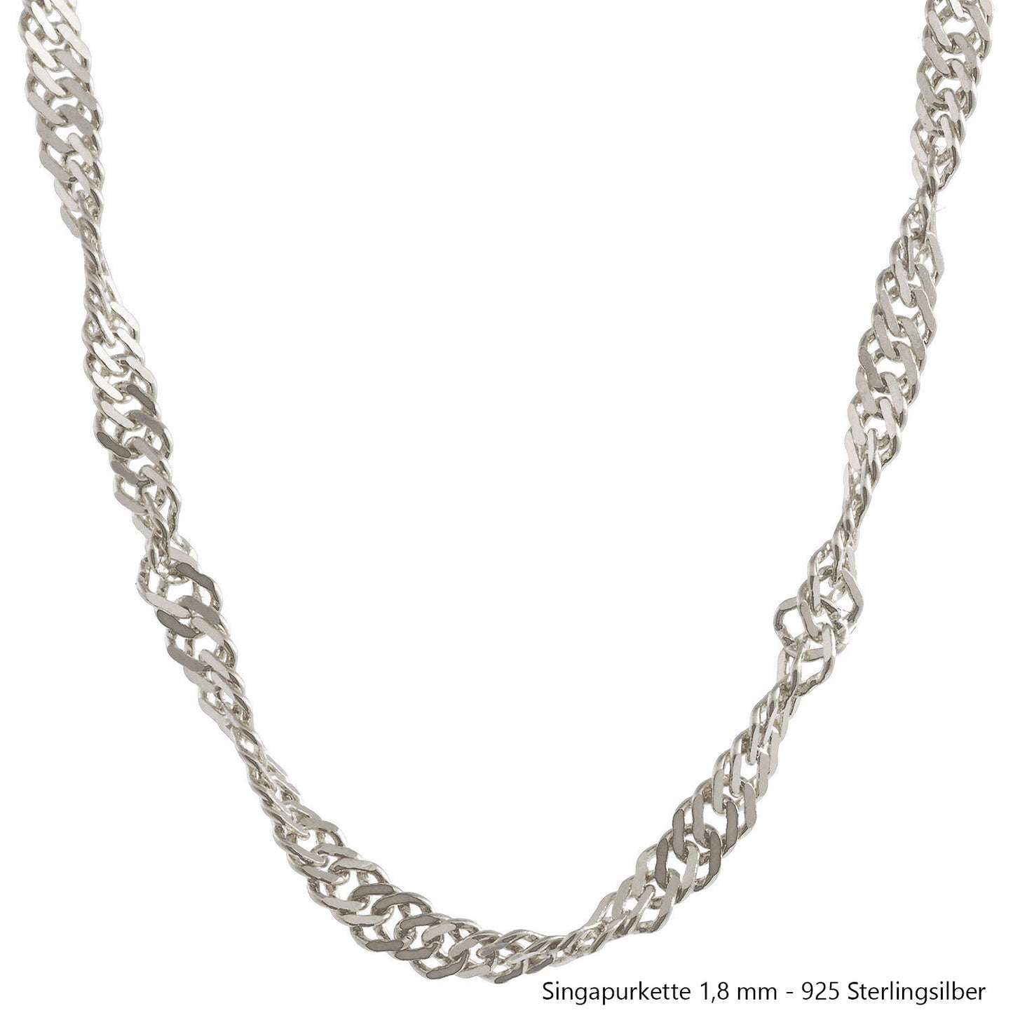 Silberkette Echt 925 Sterlingsilber Singapurkette Silber Halskette - Damenkette Made in Germany