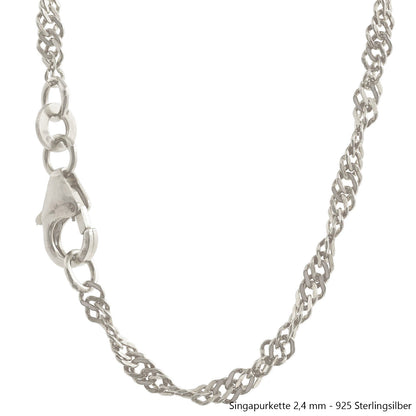 Silberkette Echt 925 Sterlingsilber Singapurkette Silber Halskette - Damenkette Made in Germany