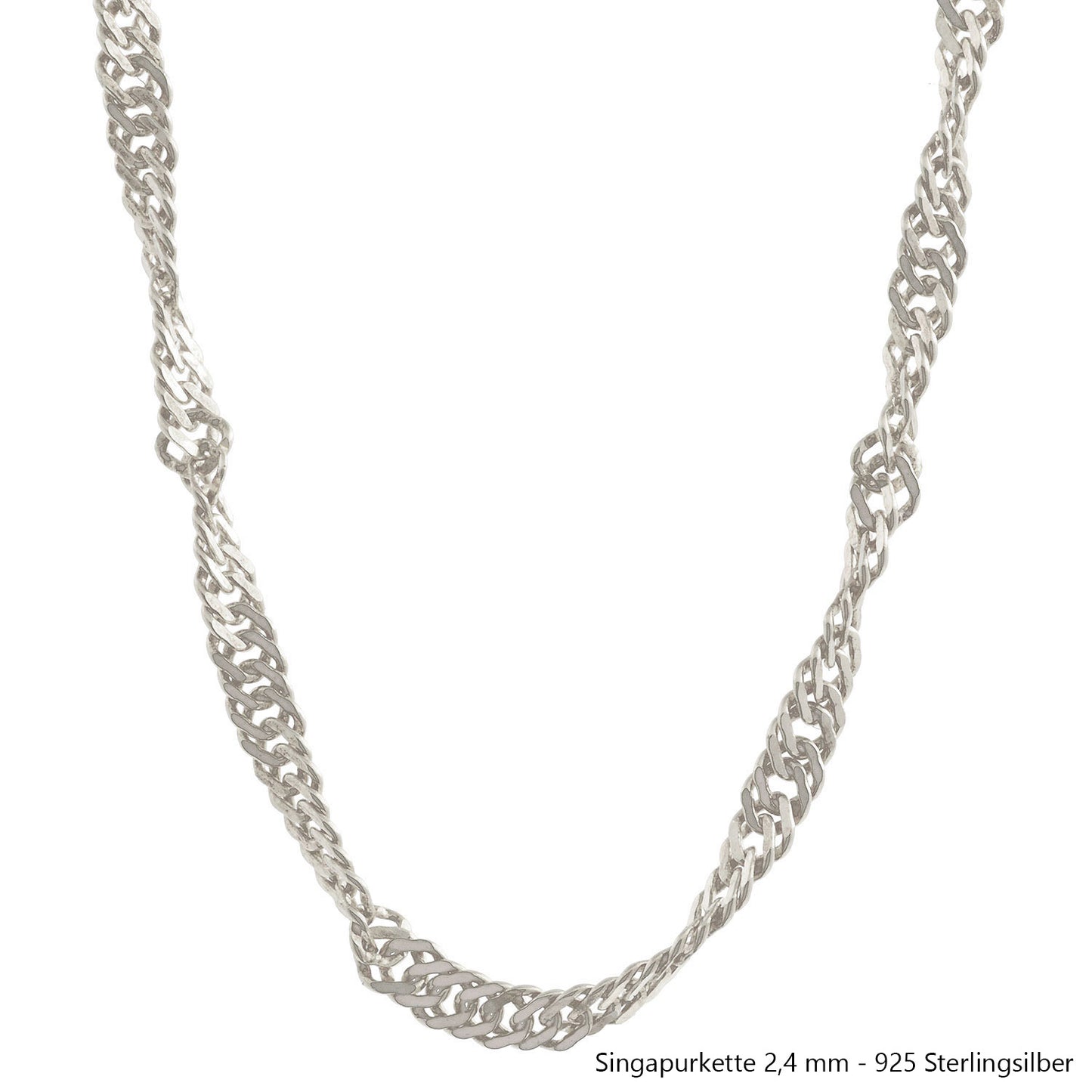 Silberkette Echt 925 Sterlingsilber Singapurkette Silber Halskette - Damenkette Made in Germany