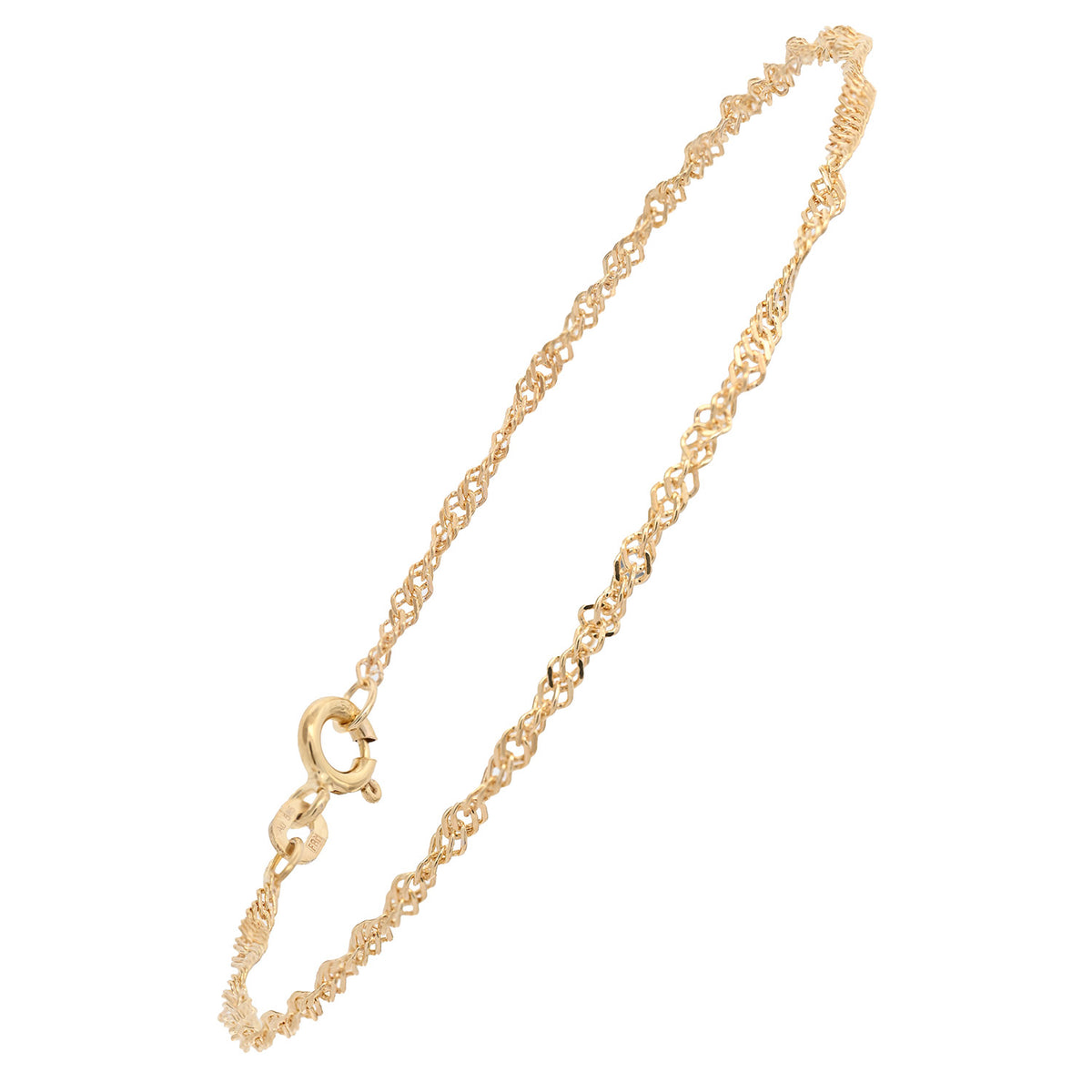Goldkette Singapurkette Armkette 1,8 mm massiv 19 cm 585-14 Karat Gold